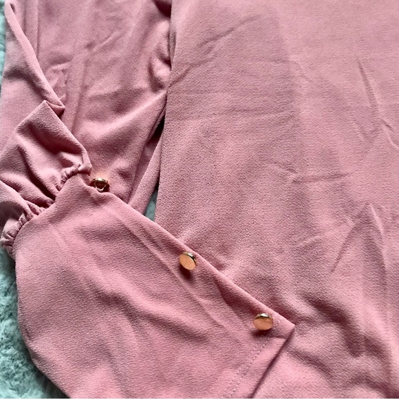 Romantic Rose pink poet shirt by Wrapper cottagecore - Picture 5 of 6